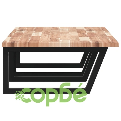 Стенен рафт за мивка, стомана и масивно дърво акация ➤ топ цена ➤ sorbe.bg