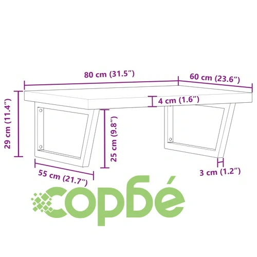 Стенен рафт за мивка, стомана и масивно дърво акация ➤ топ цена ➤ sorbe.bg