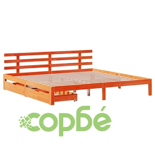 Рамка за легло с чекмеджета без матрак восъчнокафяв 180x200 см ➤ топ цена ➤ sorbe.bg