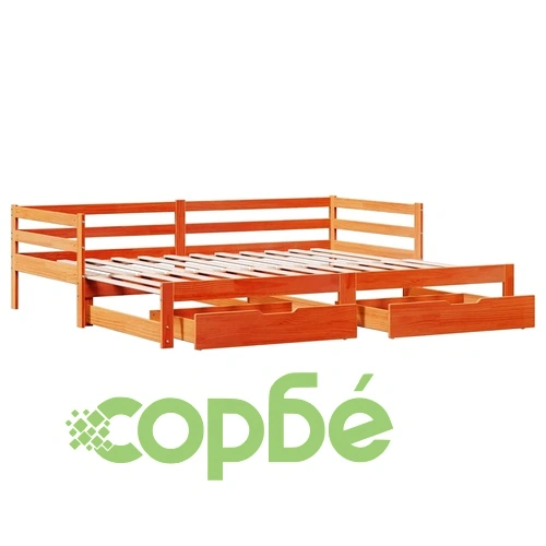 Дневно легло с уширение и чекмеджета, без матрак, 80x200 см ➤ топ цена ➤ sorbe.bg