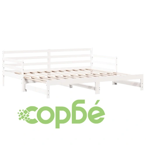 Дневно легло с уширение и чекмеджета без матрак бяло 90x200 см ➤ топ цена ➤ sorbe.bg