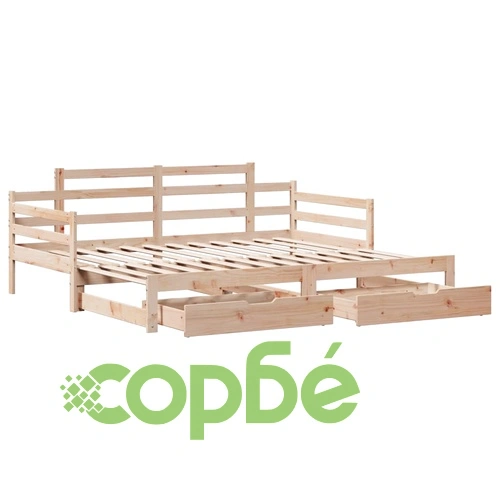 Дневно легло с уширение и чекмеджета, без матрак, 80x200 см ➤ топ цена ➤ sorbe.bg