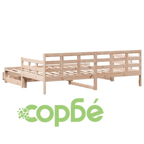 Дневно легло с уширение и чекмеджета, без матрак, 80x200 см ➤ топ цена ➤ sorbe.bg