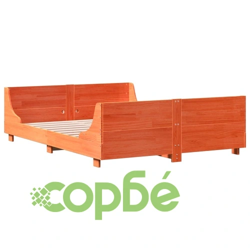 Рамка за легло без матрак, восъчнокафяв, 160x200 см, бор масив ➤ топ цена ➤ sorbe.bg