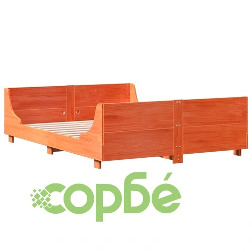 Рамка за легло без матрак, восъчнокафяв, 160x200 см, бор масив ➤ топ цена ➤ sorbe.bg