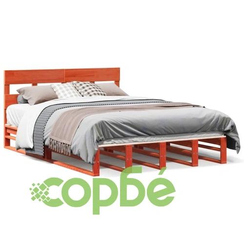 Рамка за легло без матрак, восъчнокафяв, 160x200 см, бор масив ➤ топ цена ➤ sorbe.bg