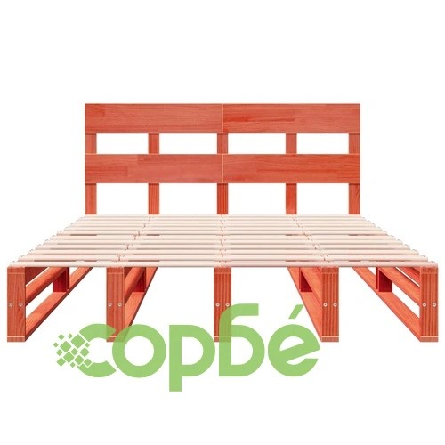 Рамка за легло без матрак, восъчнокафяв, 160x200 см, бор масив ➤ топ цена ➤ sorbe.bg