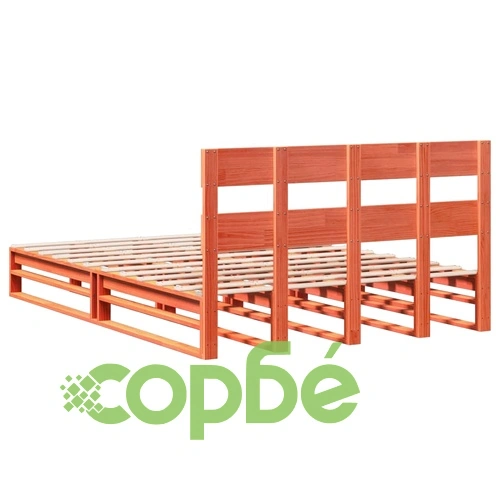 Рамка за легло без матрак, восъчнокафяв, 160x200 см, бор масив ➤ топ цена ➤ sorbe.bg