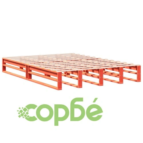 Рамка за легло без матрак, восъчнокафяв, 140x190 см, бор масив ➤ топ цена ➤ sorbe.bg