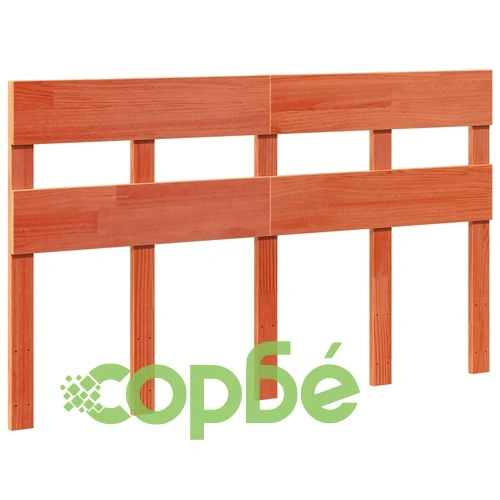 Рамка за легло без матрак, восъчнокафяв, 140x190 см, бор масив ➤ топ цена ➤ sorbe.bg