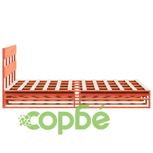 Рамка за легло без матрак, восъчнокафяв, 140x190 см, бор масив ➤ топ цена ➤ sorbe.bg