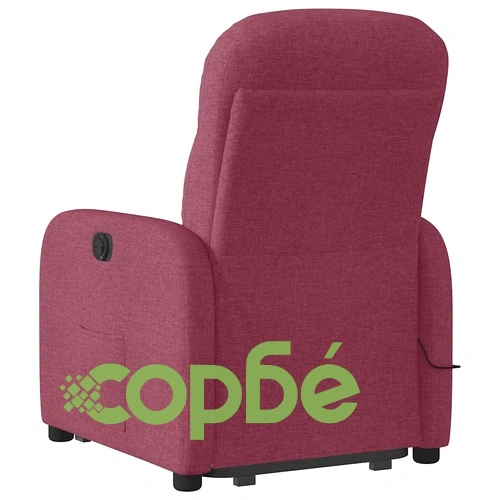 Електрически изправящ масажен реклайнер виненочервен текстил ➤ топ цена ➤ sorbe.bg