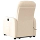 Електрически изправящ масажен реклайнер стол кремав текстил