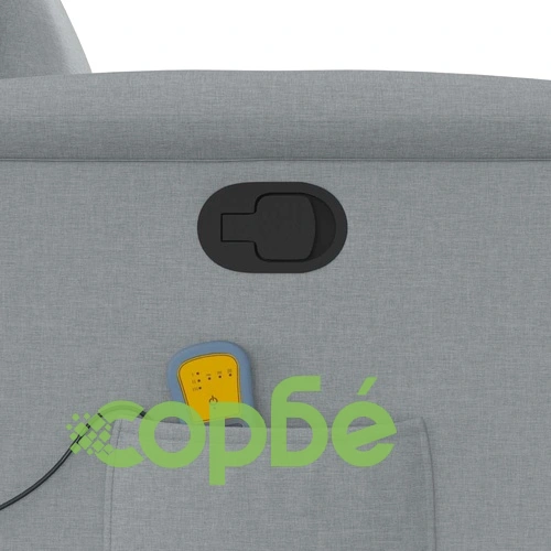 Изправящ масажен реклайнер стол, светлосив, текстил ➤ топ цена ➤ sorbe.bg