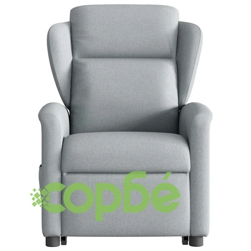 Изправящ масажен реклайнер стол, светлосив, текстил ➤ топ цена ➤ sorbe.bg