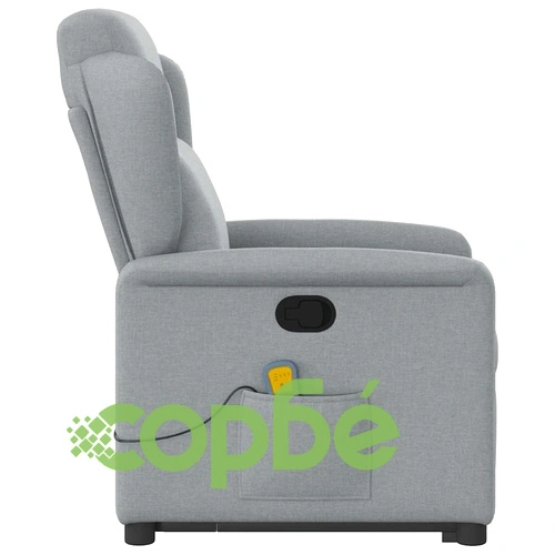 Изправящ масажен реклайнер стол, светлосив, текстил ➤ топ цена ➤ sorbe.bg