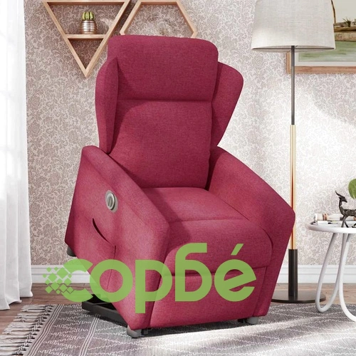 Електрически изправящ реклайнер стол, виненочервен, текстил ➤ топ цена ➤ sorbe.bg