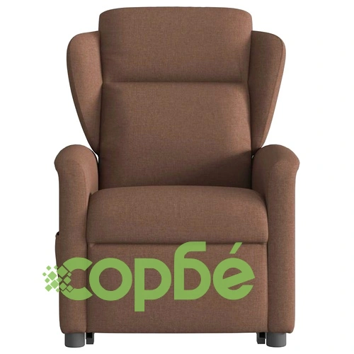 Електрически изправящ реклайнер стол, кафяв, текстил ➤ топ цена ➤ sorbe.bg