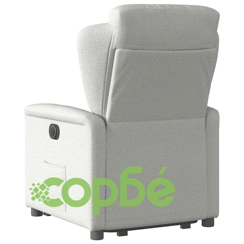 Електрически изправящ реклайнер стол, облачно сив, текстил ➤ топ цена ➤ sorbe.bg