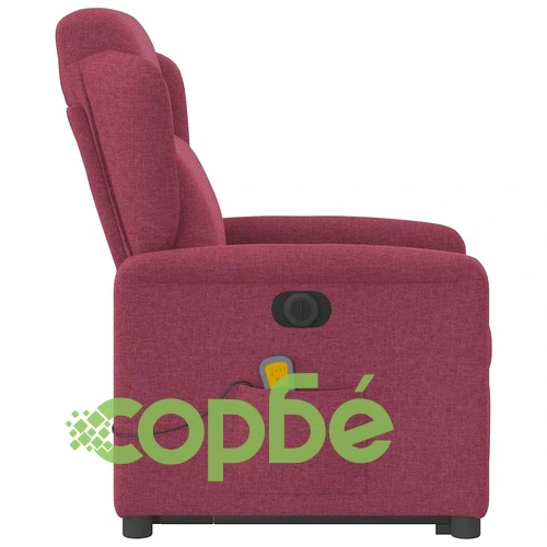 Електрически изправящ масажен реклайнер виненочервен текстил ➤ топ цена ➤ sorbe.bg