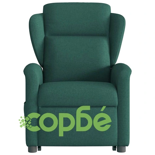 Електрически изправящ масажен реклайнер стол тъмнозелен текстил ➤ топ цена ➤ sorbe.bg