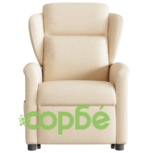 Електрически изправящ масажен реклайнер стол кремав текстил ➤ топ цена ➤ sorbe.bg