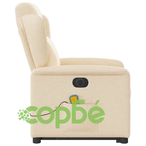 Електрически изправящ масажен реклайнер стол кремав текстил ➤ топ цена ➤ sorbe.bg