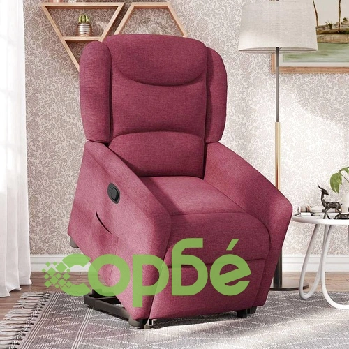 Изправящ реклайнер стол, виненочервен, текстил ➤ топ цена ➤ sorbe.bg