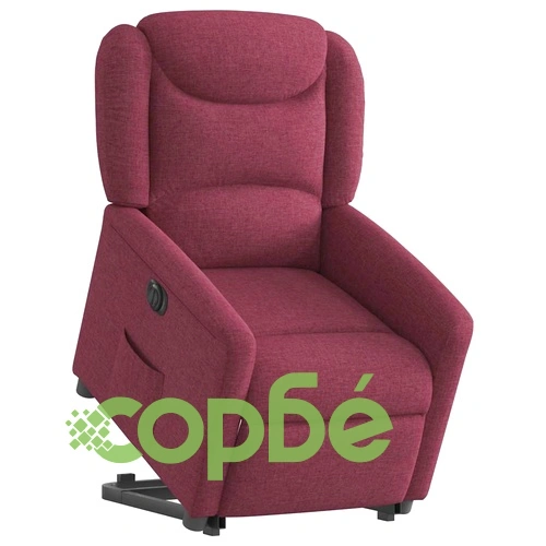 Електрически изправящ реклайнер стол, виненочервен, текстил ➤ топ цена ➤ sorbe.bg