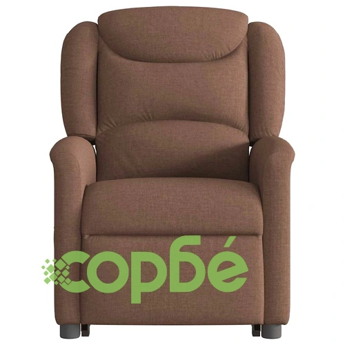 Електрически изправящ реклайнер стол, кафяв, текстил ➤ топ цена ➤ sorbe.bg