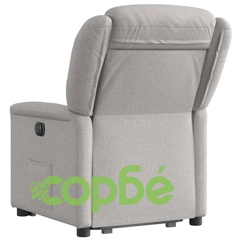 Електрически изправящ реклайнер стол, облачно сив, текстил ➤ топ цена ➤ sorbe.bg