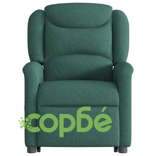 Електрически изправящ масажен реклайнер стол тъмнозелен текстил ➤ топ цена ➤ sorbe.bg