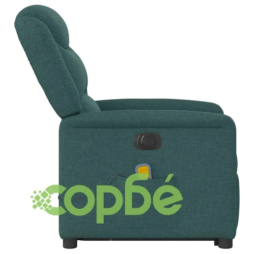 Електрически изправящ масажен реклайнер стол тъмнозелен текстил ➤ топ цена ➤ sorbe.bg