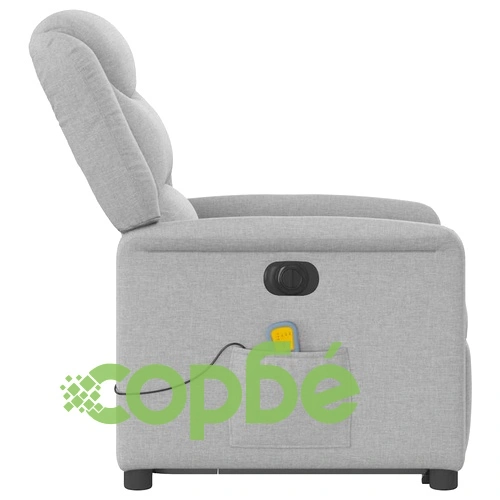 Електрически изправящ масажен реклайнер стол облачносив текстил ➤ топ цена ➤ sorbe.bg