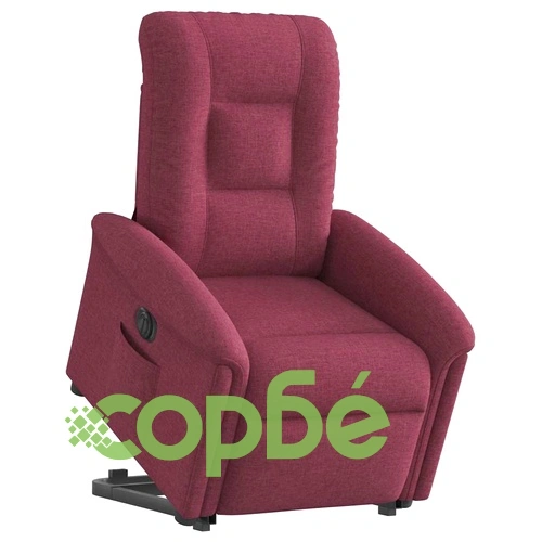 Електрически изправящ реклайнер стол, виненочервен, текстил ➤ топ цена ➤ sorbe.bg