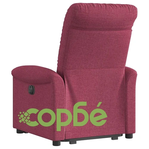 Електрически изправящ реклайнер стол, виненочервен, текстил ➤ топ цена ➤ sorbe.bg