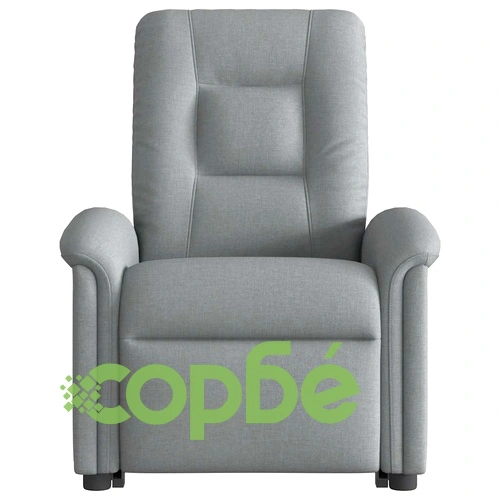 Електрически изправящ масажен реклайнер стол светлосив текстил ➤ топ цена ➤ sorbe.bg