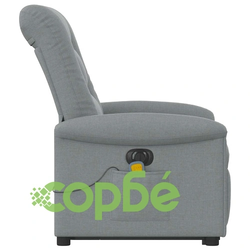 Електрически изправящ масажен реклайнер стол светлосив текстил ➤ топ цена ➤ sorbe.bg