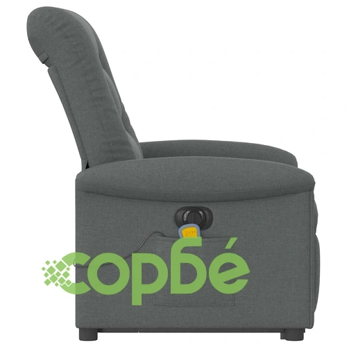 Електрически изправящ масажен реклайнер стол тъмносив текстил ➤ топ цена ➤ sorbe.bg