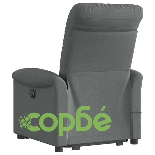 Електрически изправящ масажен реклайнер стол тъмносив текстил ➤ топ цена ➤ sorbe.bg