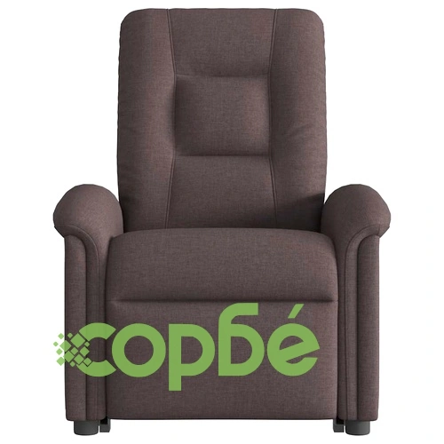 Електрически изправящ масажен реклайнер стол тъмнокафяв текстил ➤ топ цена ➤ sorbe.bg