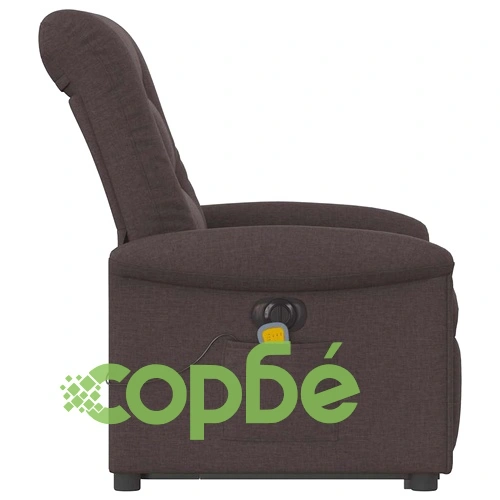 Електрически изправящ масажен реклайнер стол тъмнокафяв текстил ➤ топ цена ➤ sorbe.bg