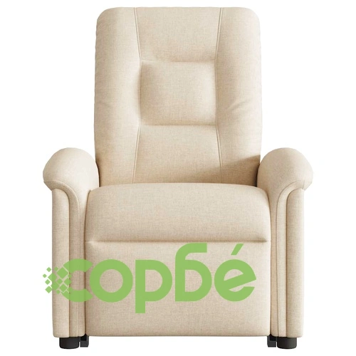 Електрически изправящ масажен реклайнер стол кремав текстил ➤ топ цена ➤ sorbe.bg