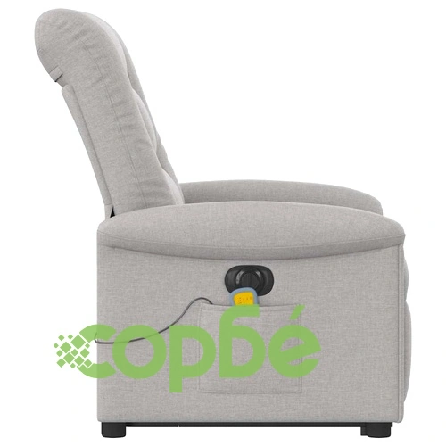 Електрически изправящ масажен реклайнер стол облачносив текстил ➤ топ цена ➤ sorbe.bg