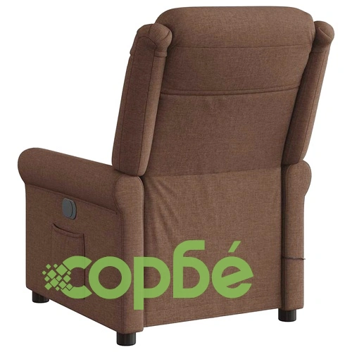 Електрически масажен реклайнер стол, кафяв, текстил ➤ топ цена ➤ sorbe.bg