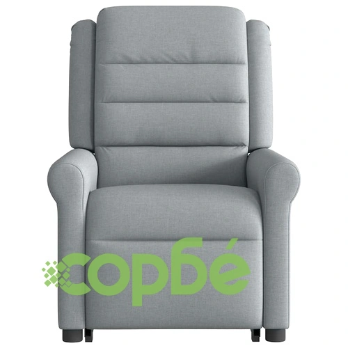 Електрически изправящ масажен реклайнер стол светлосив текстил ➤ топ цена ➤ sorbe.bg