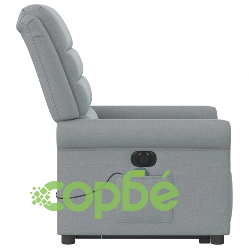 Електрически изправящ масажен реклайнер стол светлосив текстил ➤ топ цена ➤ sorbe.bg