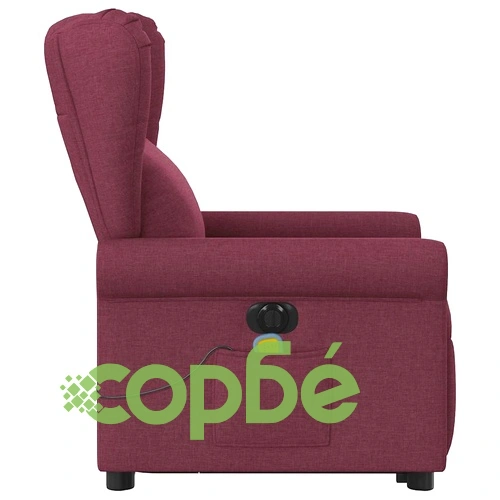 Електрически изправящ масажен реклайнер виненочервен текстил ➤ топ цена ➤ sorbe.bg