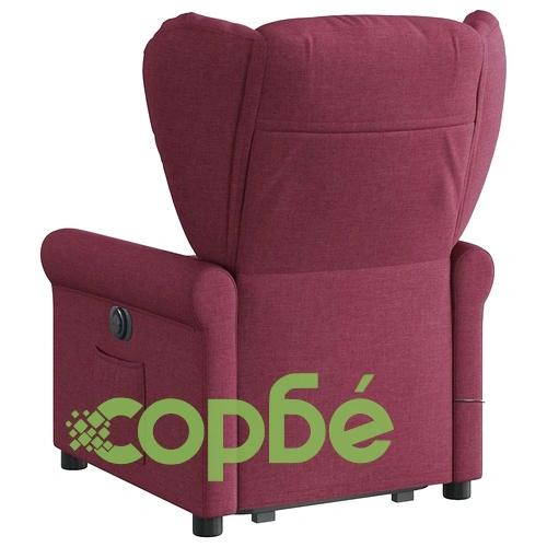 Електрически изправящ масажен реклайнер виненочервен текстил ➤ топ цена ➤ sorbe.bg