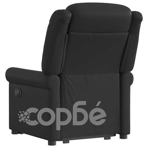 Електрически изправящ реклайнер стол, черен, изкуствена кожа ➤ топ цена ➤ sorbe.bg